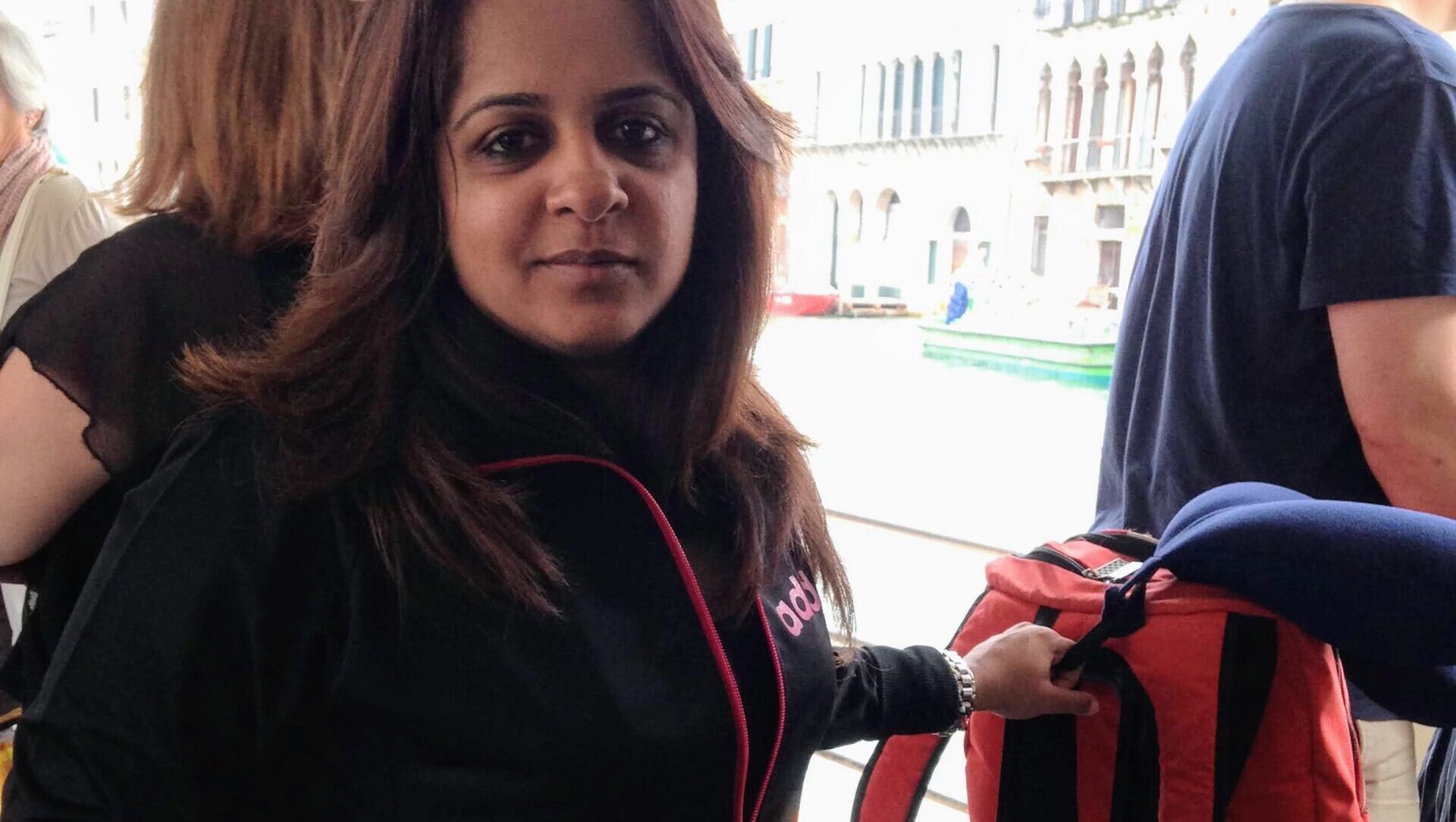 Traveller with packed luggage before a trip